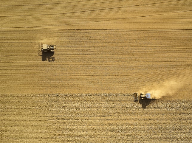 tractors on a field