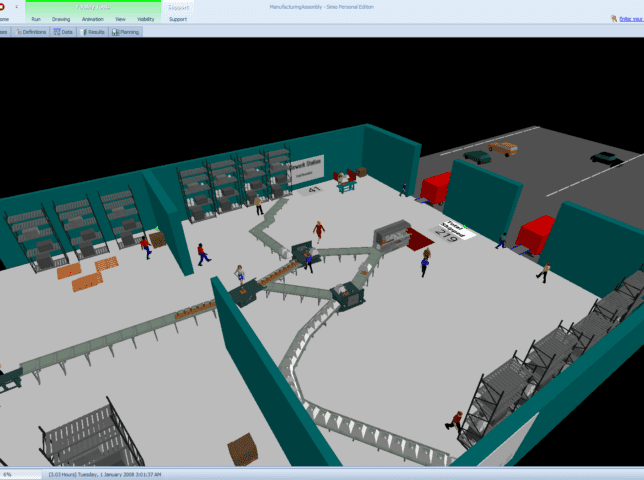 Simio 3D Simulation Production Line