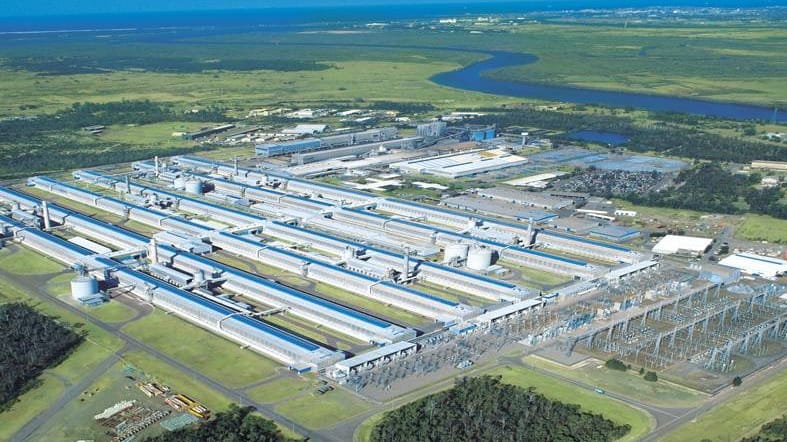 Aerial view of aluminium smelter