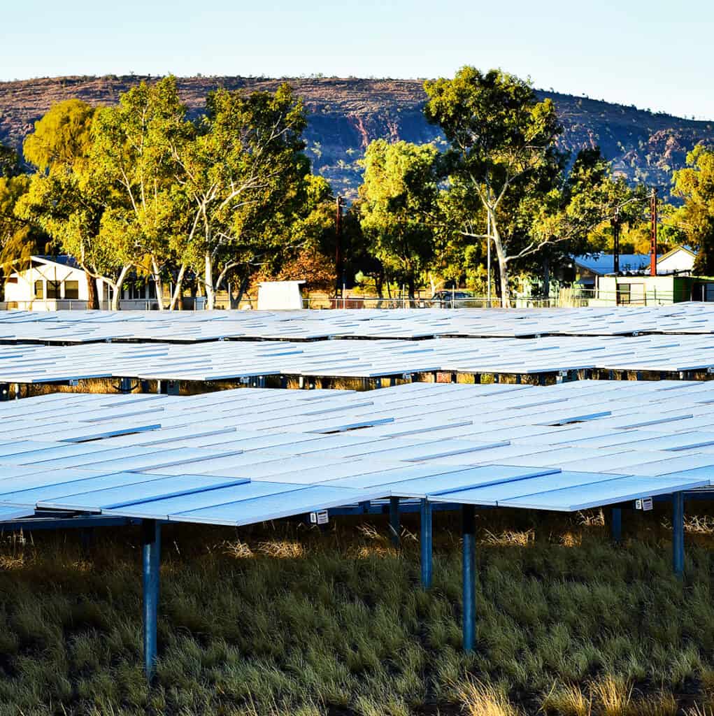 solar power station near a Town Camp in Alice Springs