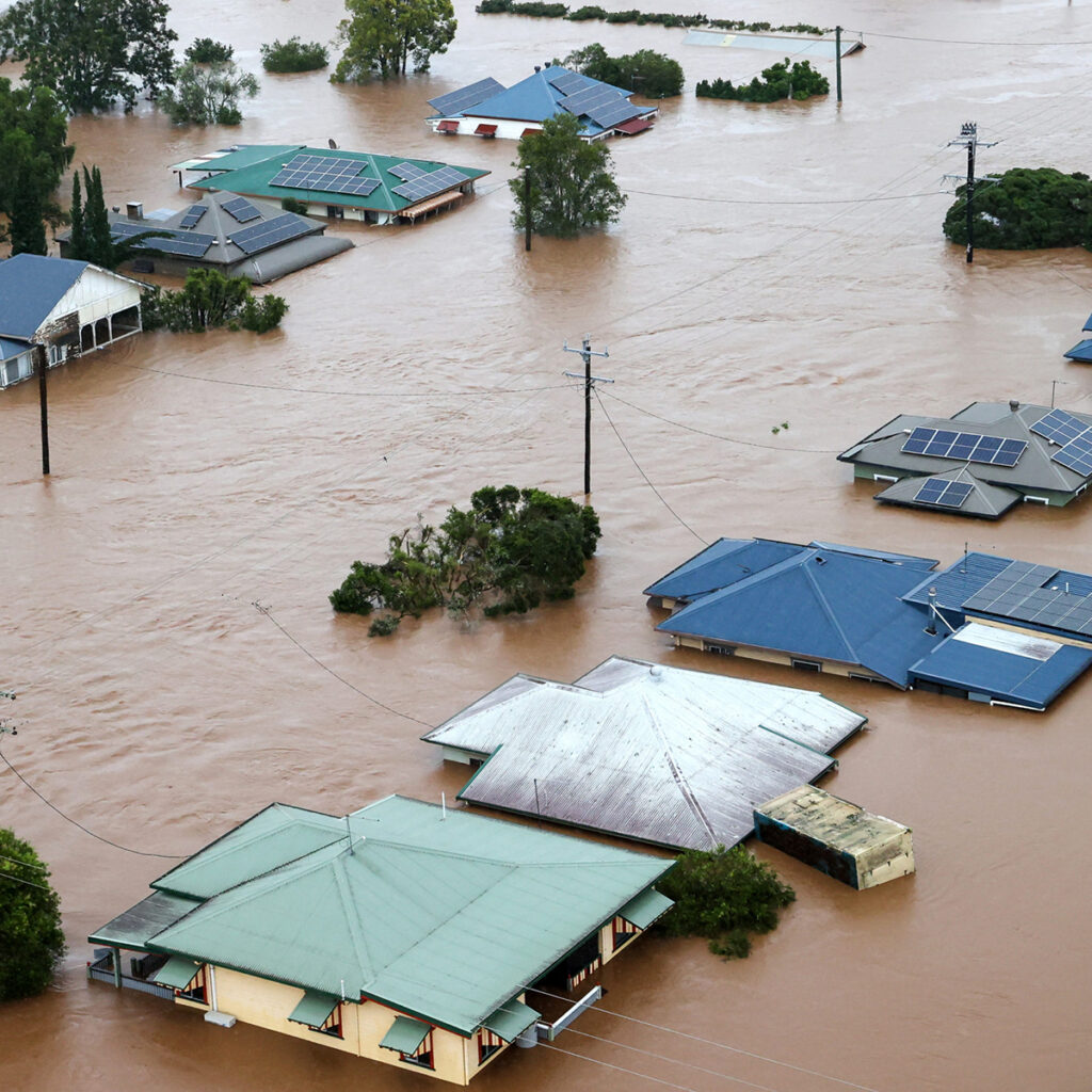 houses under water in floods