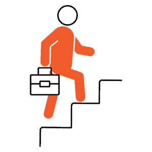 person climbing stairs - career