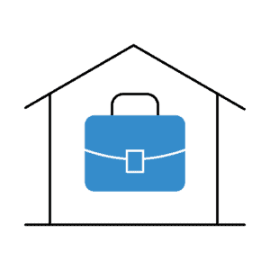house with work bag - flexible work