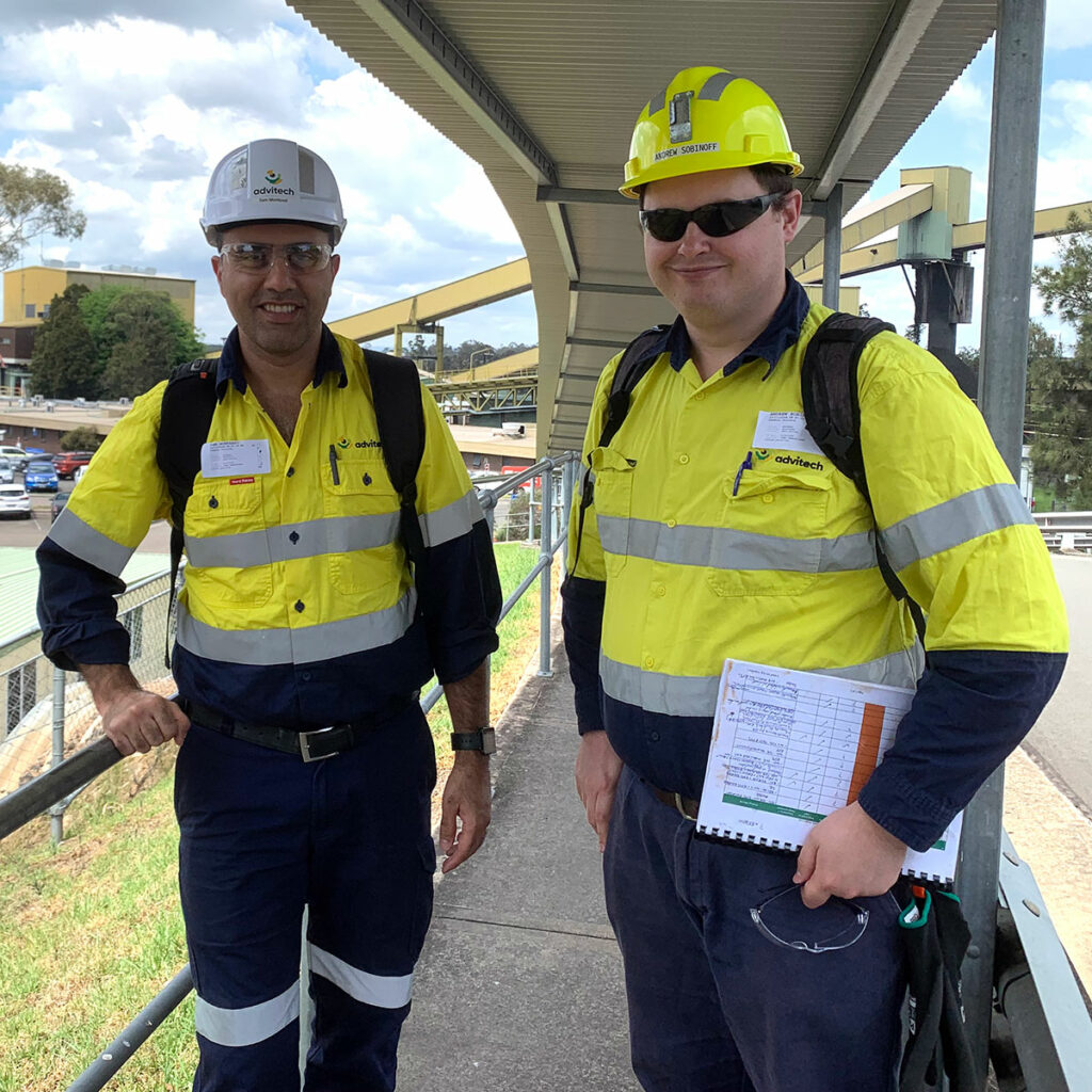 Sam and Andrew from Advitech conducting a mine winder 5-yearly audit.