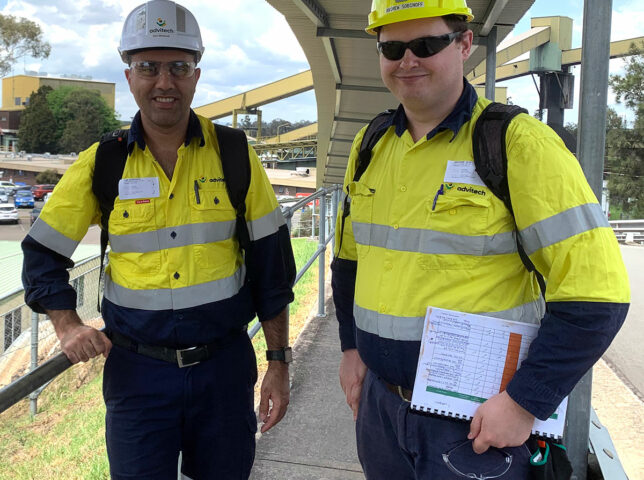 Sam and Andrew from Advitech conducting a mine winder 5-yearly audit.