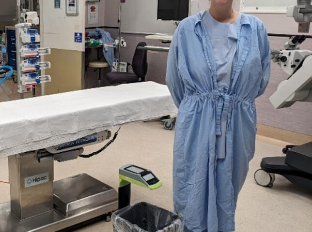 Sarah Boutchard in an operating theatre