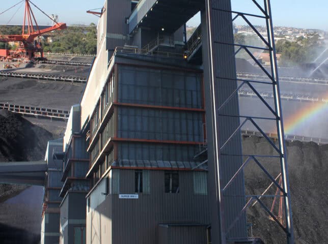 buildings at a coal transport terminal