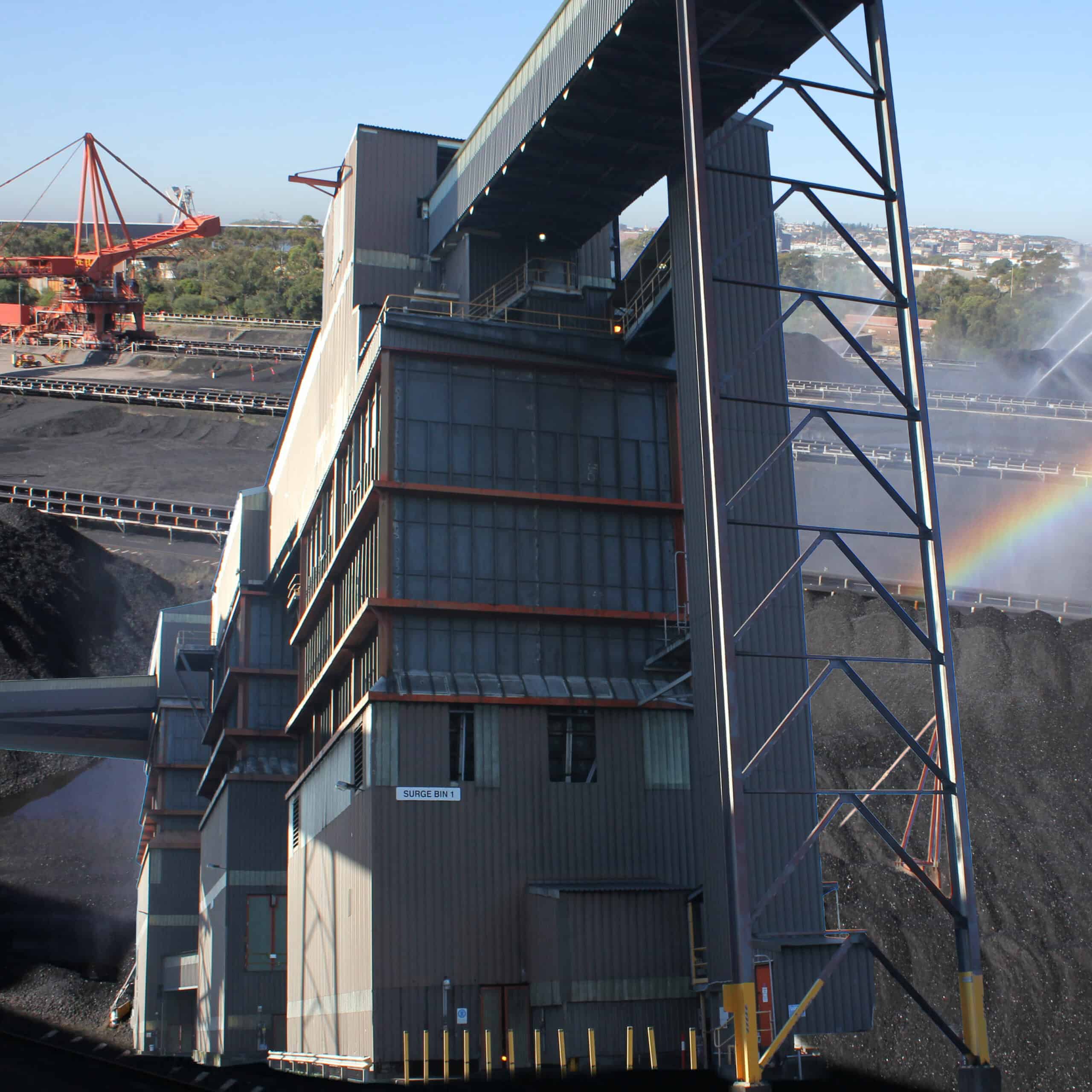 buildings at a coal transport terminal